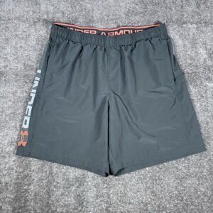 Under Armour Shorts Men's XL Gray Us Tech Woven Wordmark‎ Performance *Flaw*